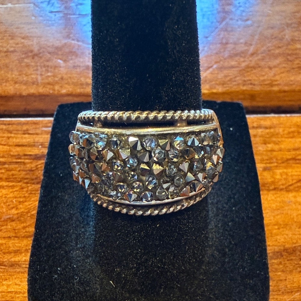 Brighton Silver Crystal Pavé Dome Ring